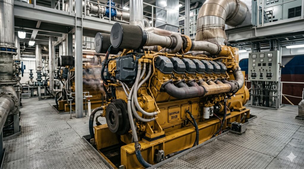 Caterpillar 3512B generator global industrial application with mining, power plants, maintenance, and spare parts ecosystem ensuring reliability and long-term value